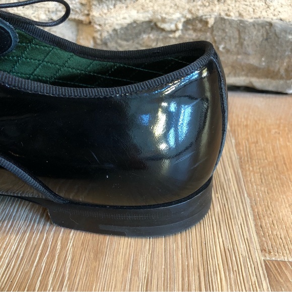 Ermenegilgo Zegna couture patent leather tuxedo Oxford shoes size 8.5 - Picture 10 of 10
